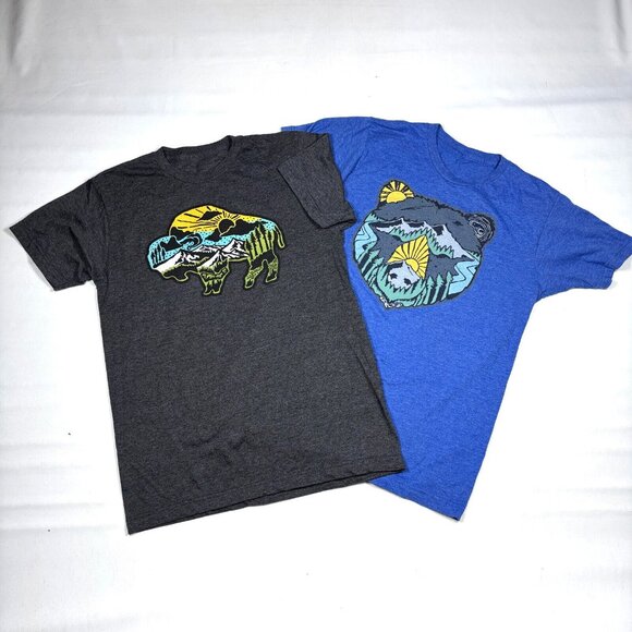 Atomic Child Other - Lot of 2 AtomicChild Jimmy Bryant Colorado Bison & Bear T-Shirt Adult Med